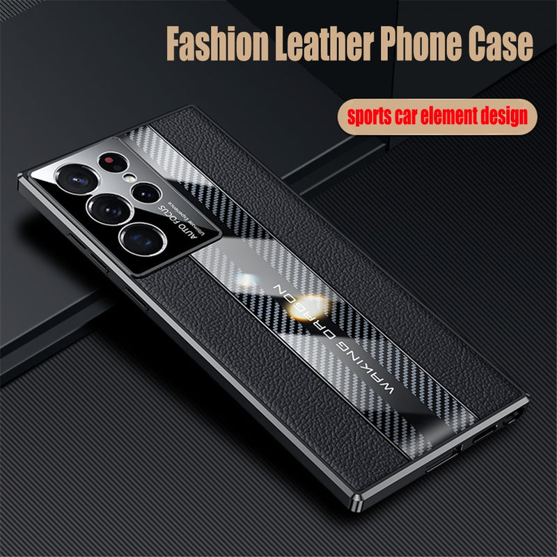 Luxury Ultra-thin Leather Cover For Samsung Galaxy- Camera Protection Shockproof