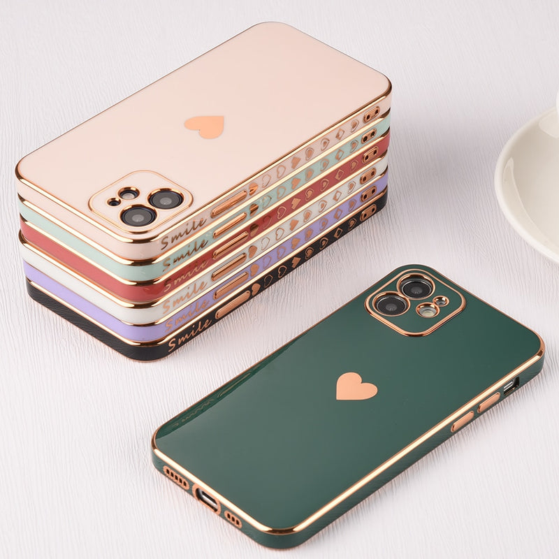 Solid Plating Lens Protection Phone Case For iPhone