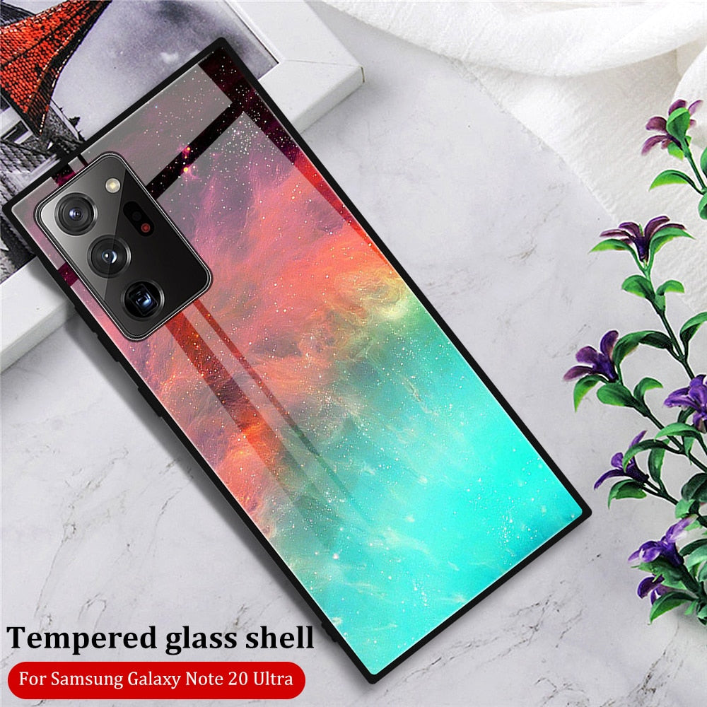 Luxury Case For Samsung Tempered Glass Cover