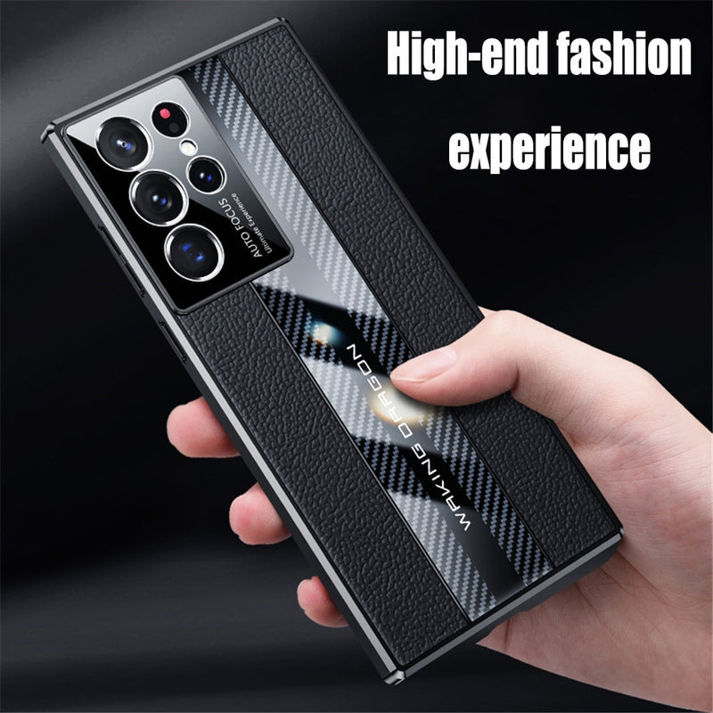Luxury Ultra-thin Leather Cover For Samsung Galaxy- Camera Protection Shockproof