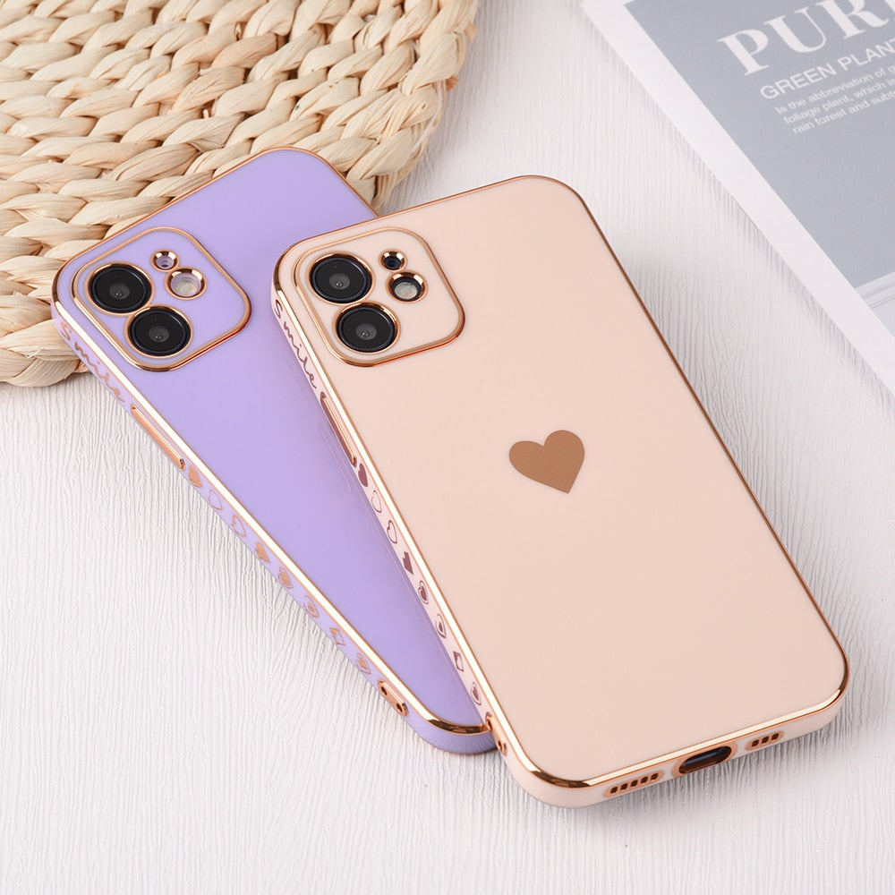 Solid Plating Lens Protection Phone Case For iPhone