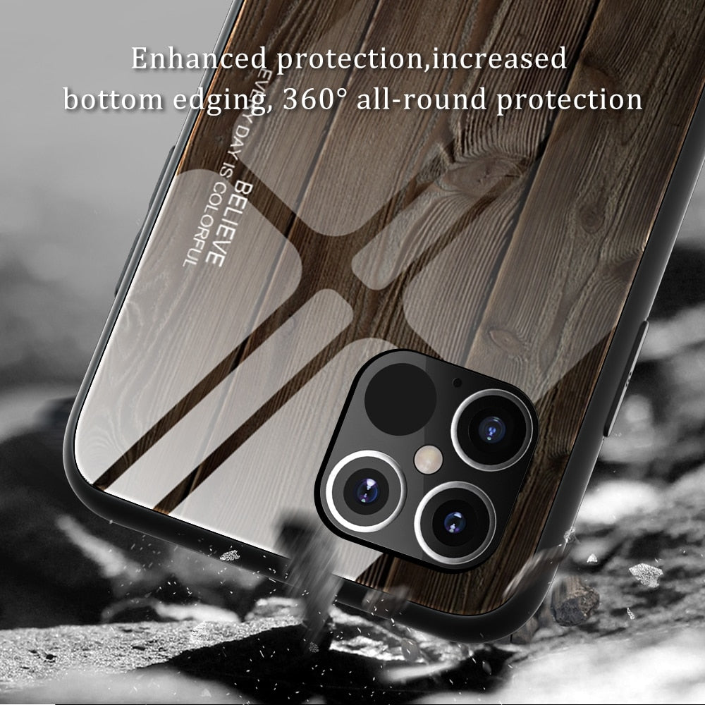 Wood Grain Phone Case For iPhone