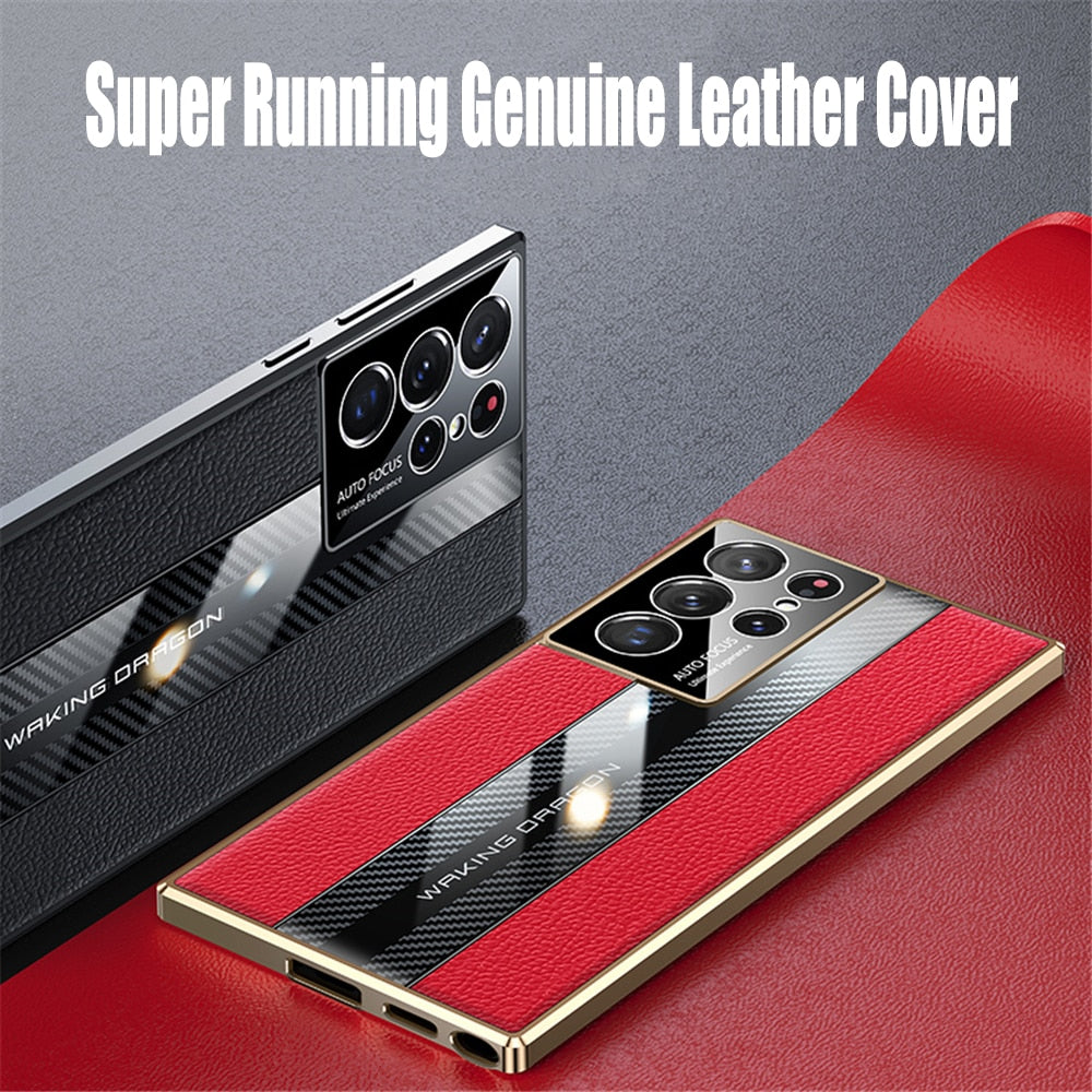 Luxury Ultra-thin Leather Cover For Samsung Galaxy- Camera Protection Shockproof