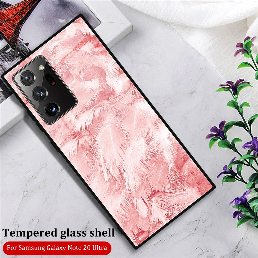 Luxury Case For Samsung Tempered Glass Cover