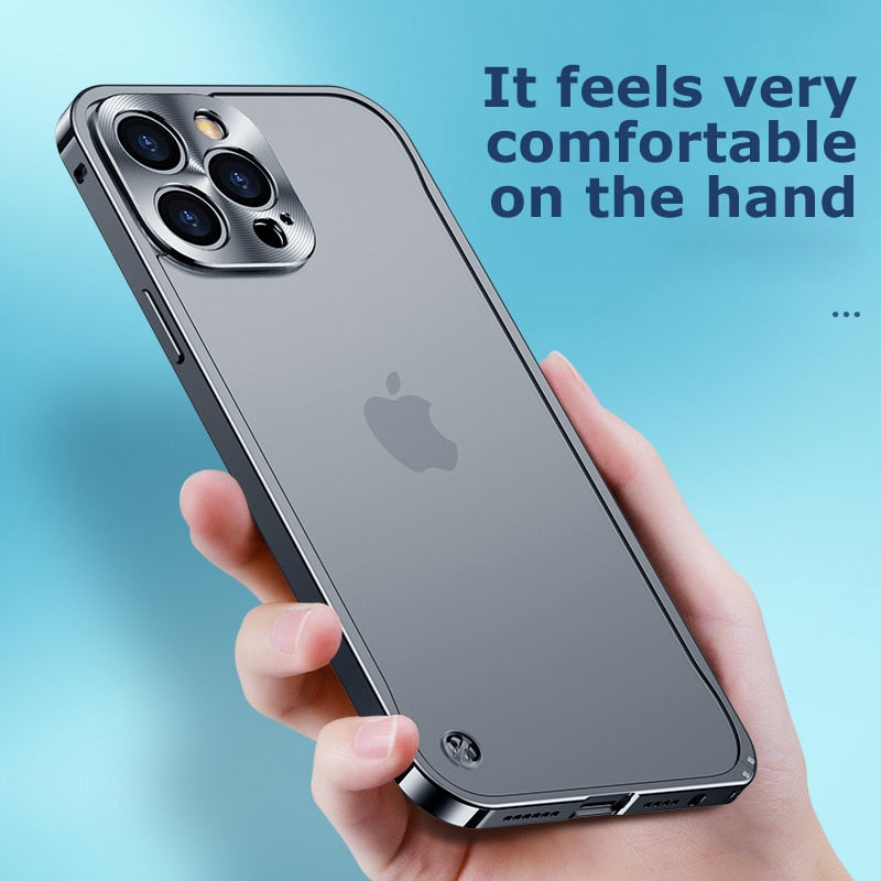 Luxury Metal Frame Lens Protection For iPhone 14 Plus Pro Max 12 13 mini Aluminum Phone Case For iPhone 11 Matte Hard Back Cover