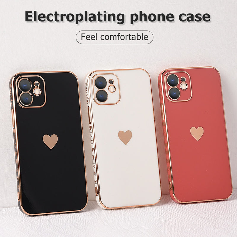 Solid Plating Lens Protection Phone Case For iPhone