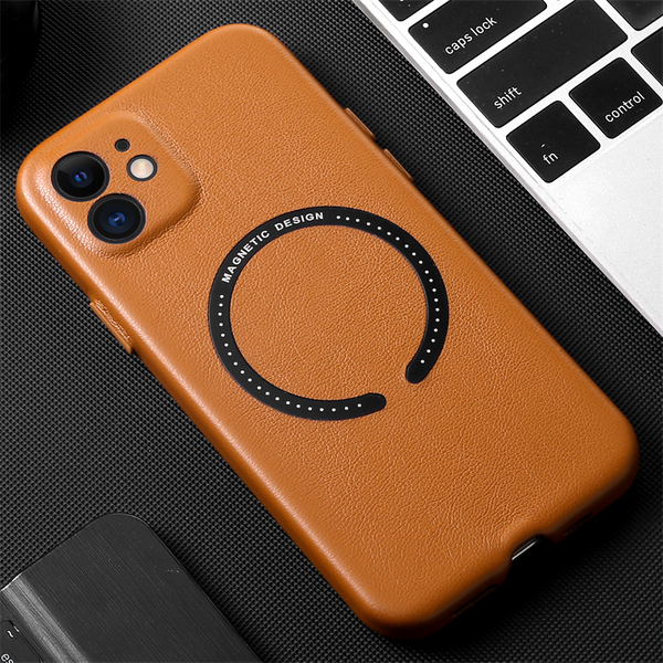 Original Leather For MagSafe Magnetic Wireless Charging Case For iPhone