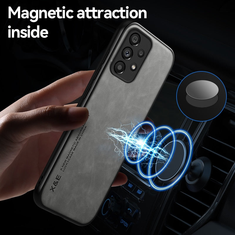 Luxury Magnetic Leather Case For Samsung Galaxy - Bumper Full Cover