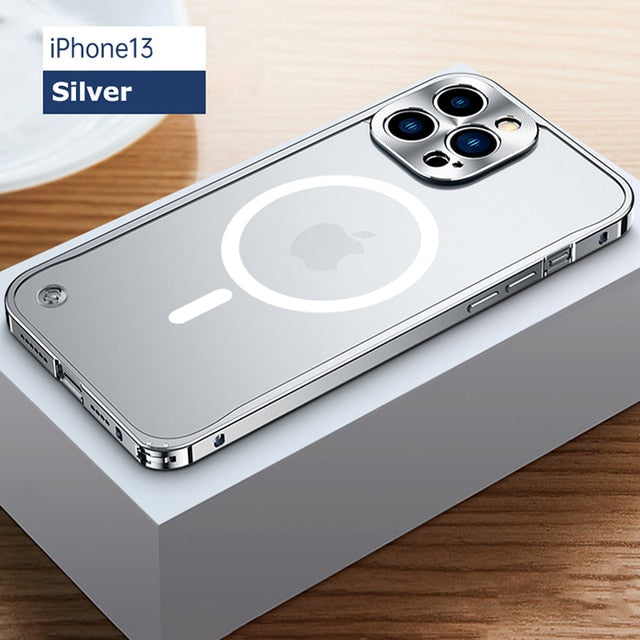 Luxury MagSafe Aluminum Alloy Metal Frame Cases For iPhone