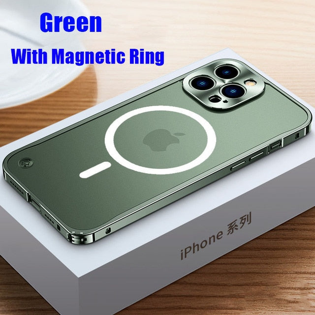 Luxury MagSafe Aluminum Alloy Metal Frame Cases For iPhone