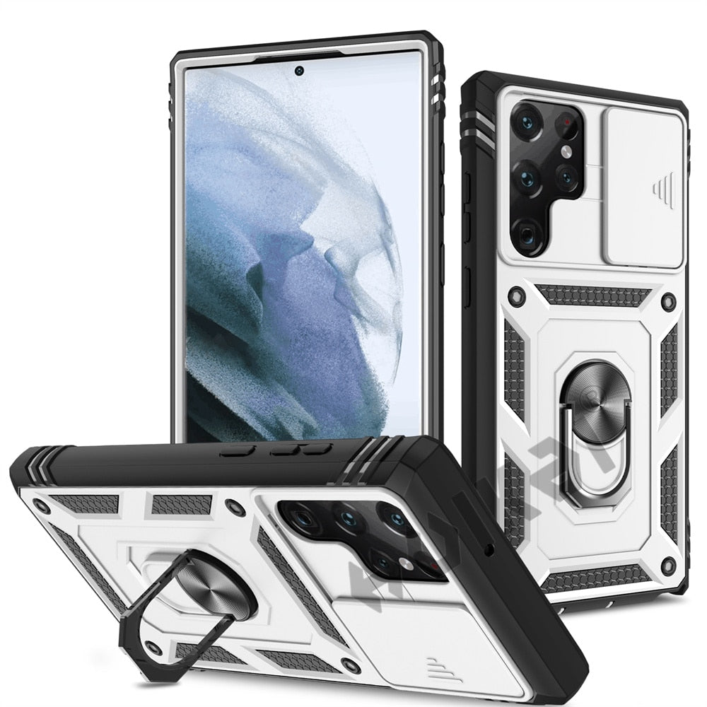 Case For Samsung Heavy Duty with Camera 360 Degree Kickstand Cover