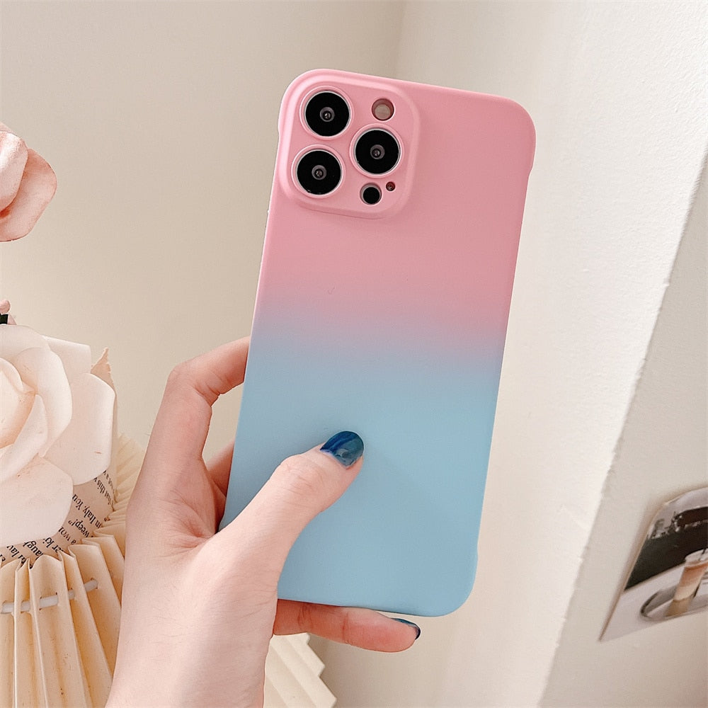 Gradient Ultra Thin Soft Silicone Case For iPhone