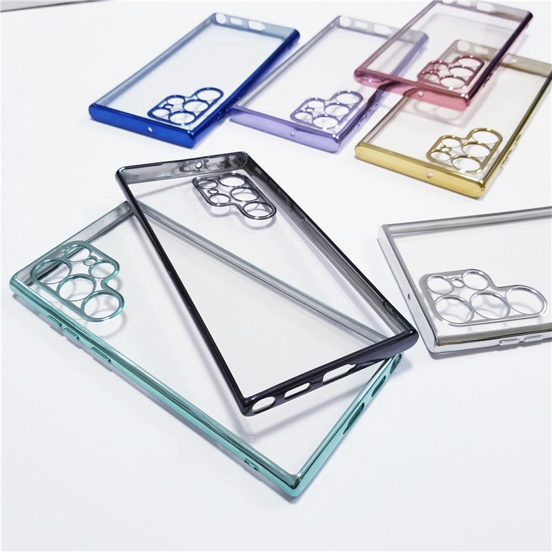 Luxury Transparent Silicone Soft Case For Samsung Galaxy - Shockproof Slim Clear Plating Cover