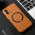 Original Leather For MagSafe Magnetic Wireless Charging Case For iPhone
