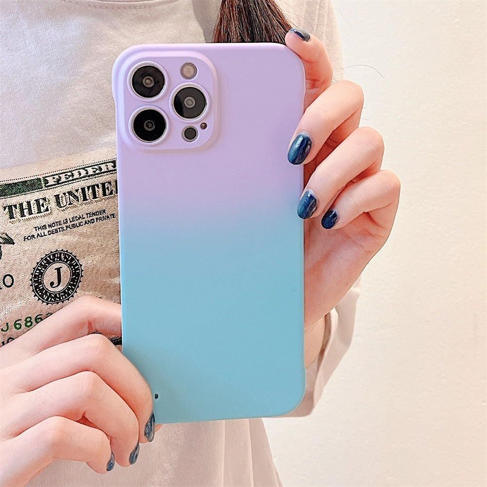 Gradient Ultra Thin Soft Silicone Case For iPhone