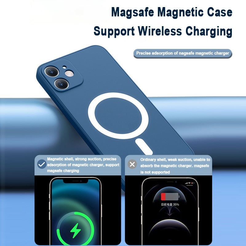 Liquid Soft MagSafe Silicone Shockproof Cover For iPhone