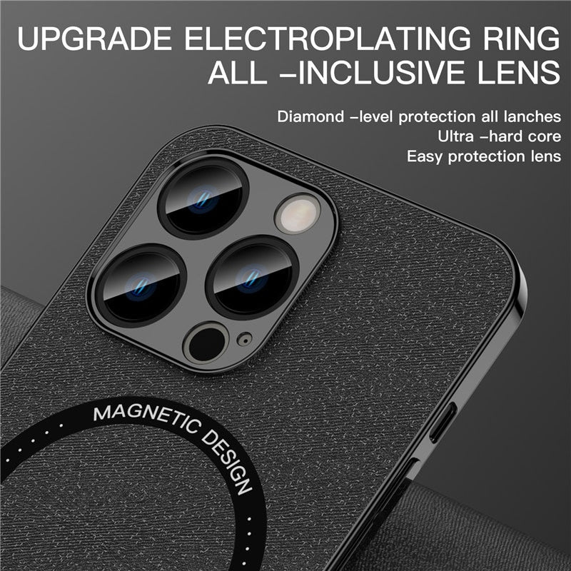 Magnetic PU Leather Phone Case For iPhone