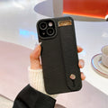 Luxury Leather Wristband Bracket Phone Case For iPhone