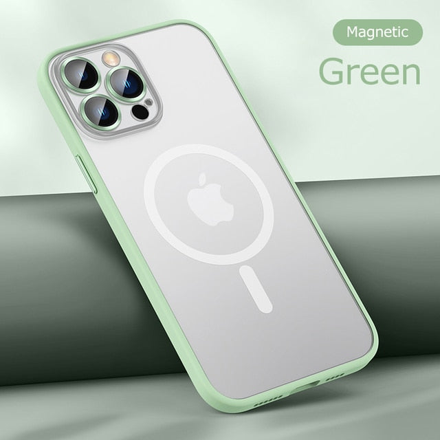 Metal Camera Protection Frosted Acrylic MagSafe Case for iPhone