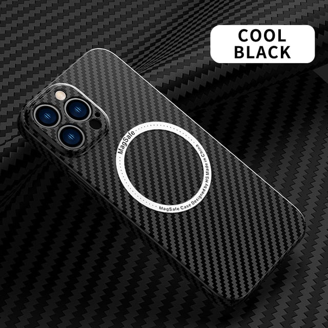 Carbon Fibre MagSafe Wireless Charging Shockproof Case For iPhone