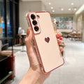 Luxury Plating Case For Samsung Galaxy - Love Heart Side Pattern Phone Cover