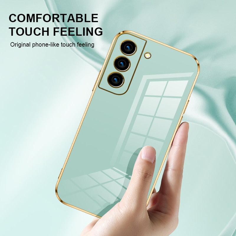 Luxury Square Plating Soft Silicone Case For Samsung Galaxy