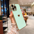 Luxury Case For iPhone Soft Electroplate Love Heart Shockproof Bumper Phone Case