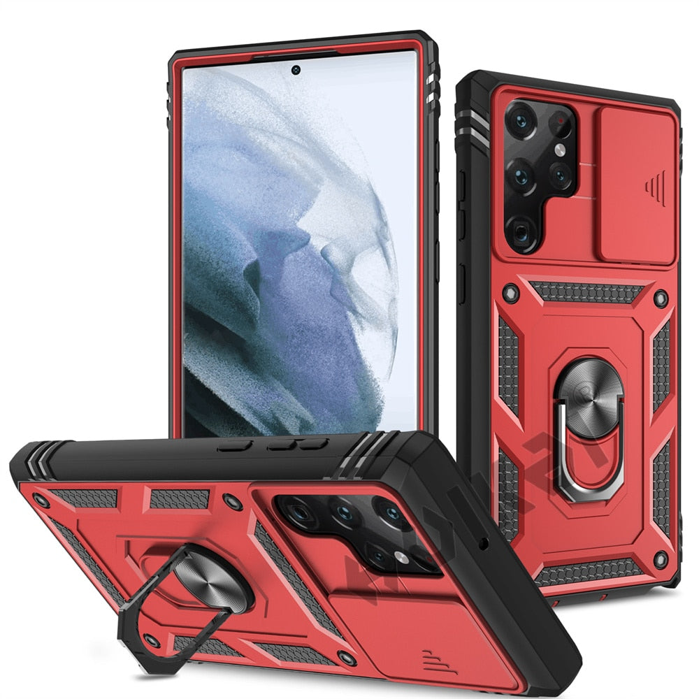 Case For Samsung Heavy Duty with Camera 360 Degree Kickstand Cover