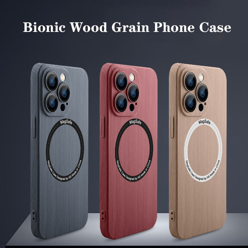 Luxury Wood Grain MagSafe Case For iPhone