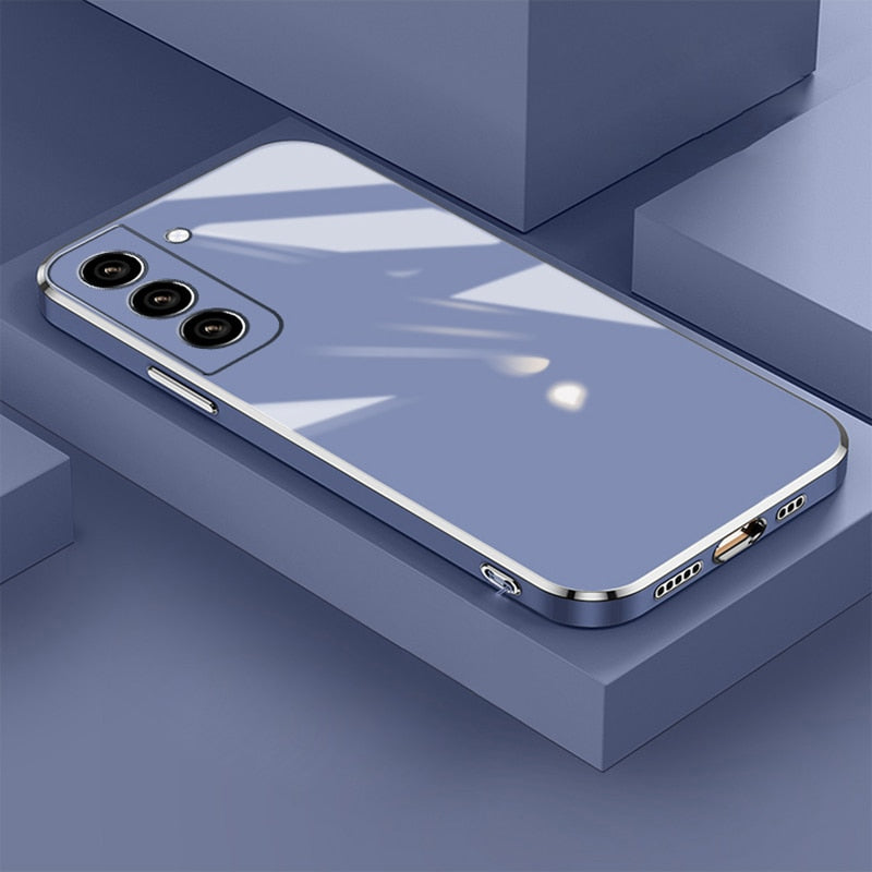 Luxury Square Plating Soft Silicone Case For Samsung Galaxy