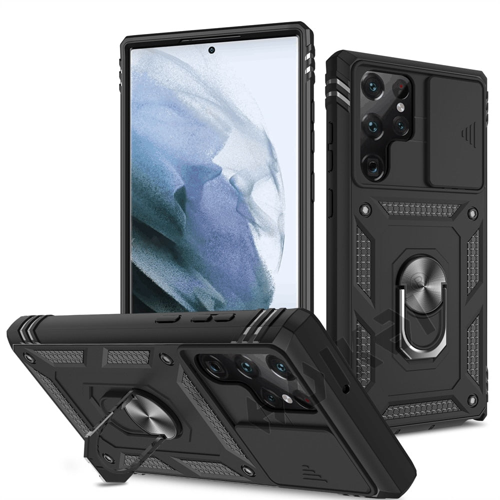 Case For Samsung Heavy Duty with Camera 360 Degree Kickstand Cover