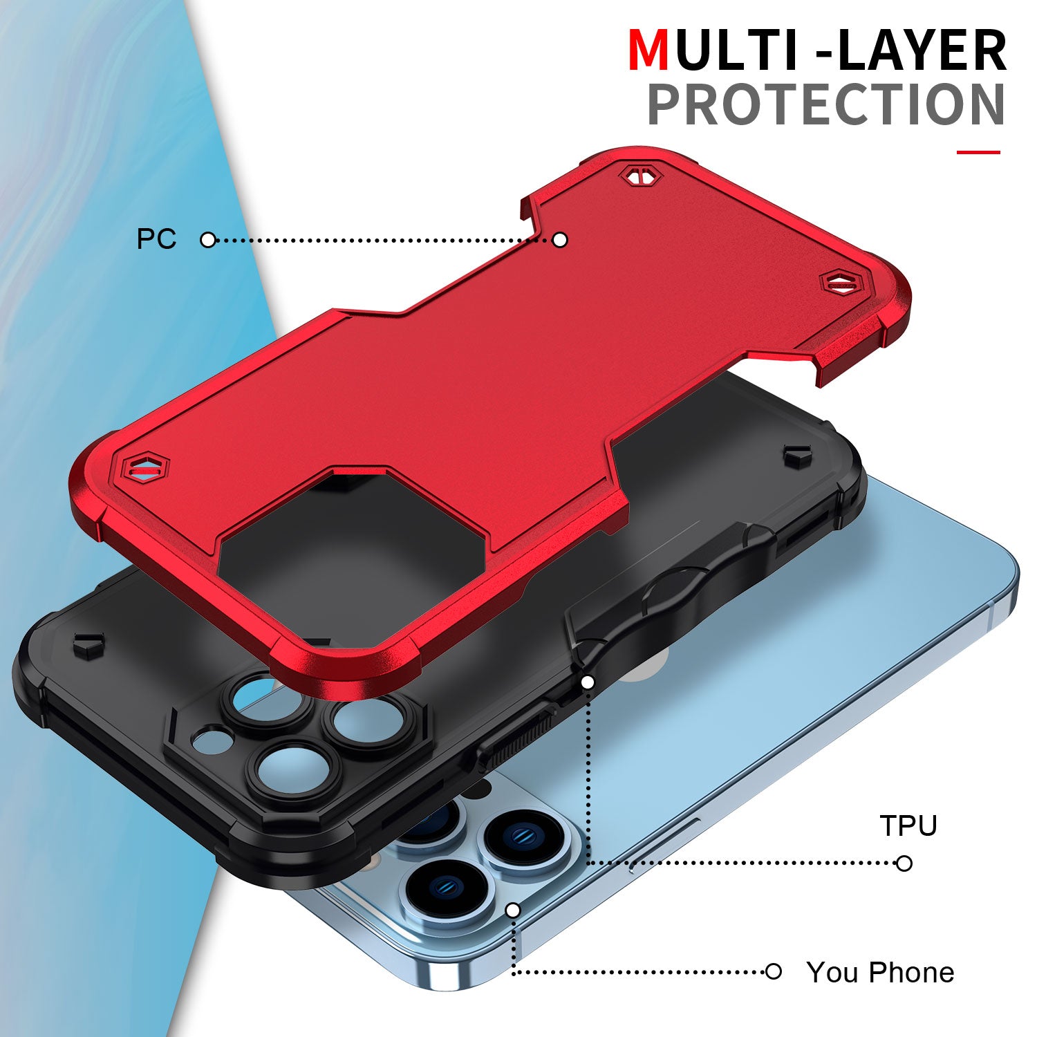 Rugged Armor Shockproof Case For iPhone