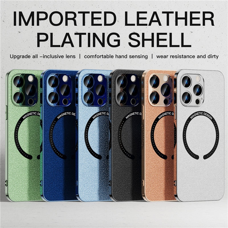 Magnetic PU Leather Phone Case For iPhone
