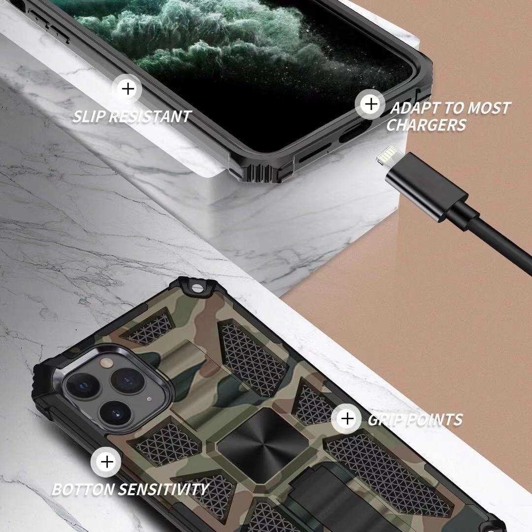 Camouflage Rugged Armor Shockproof Phone Case For iPhone