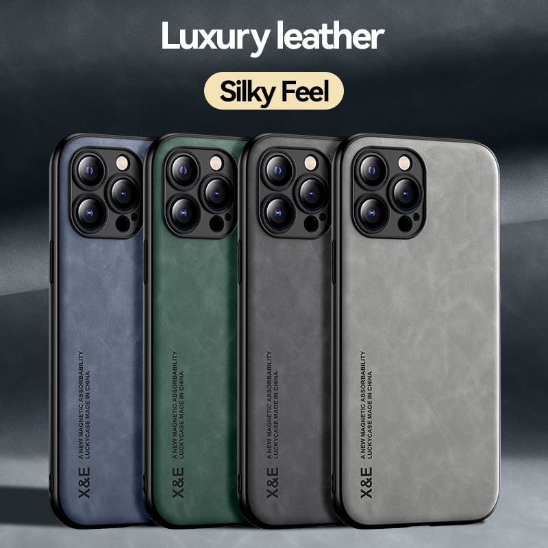 Magnetic Luxury PU Leather Phone Case For iPhone