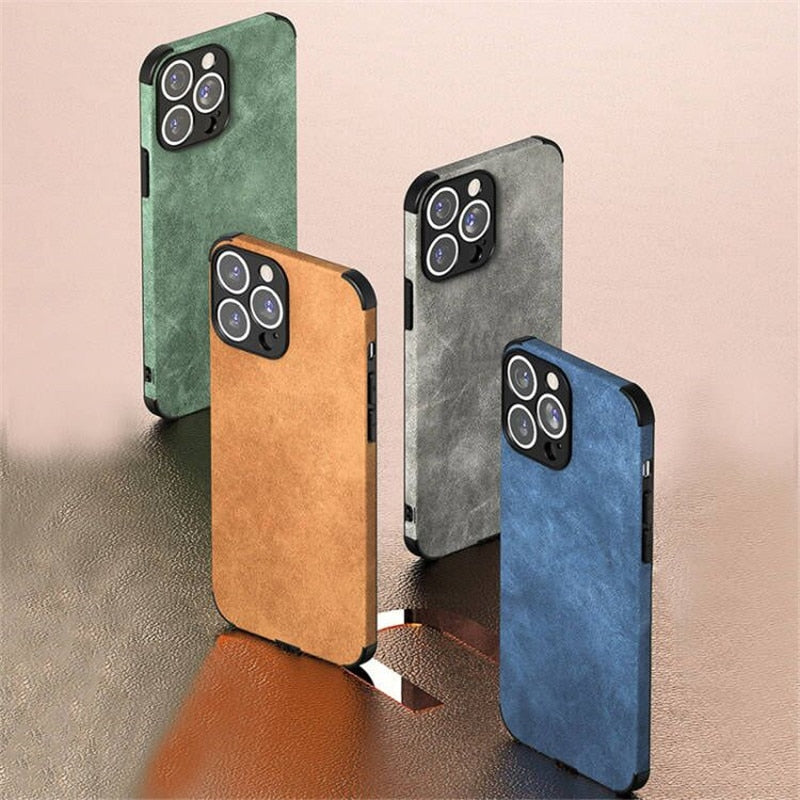 Luxury Lambskin PU Leather Case For iPhone