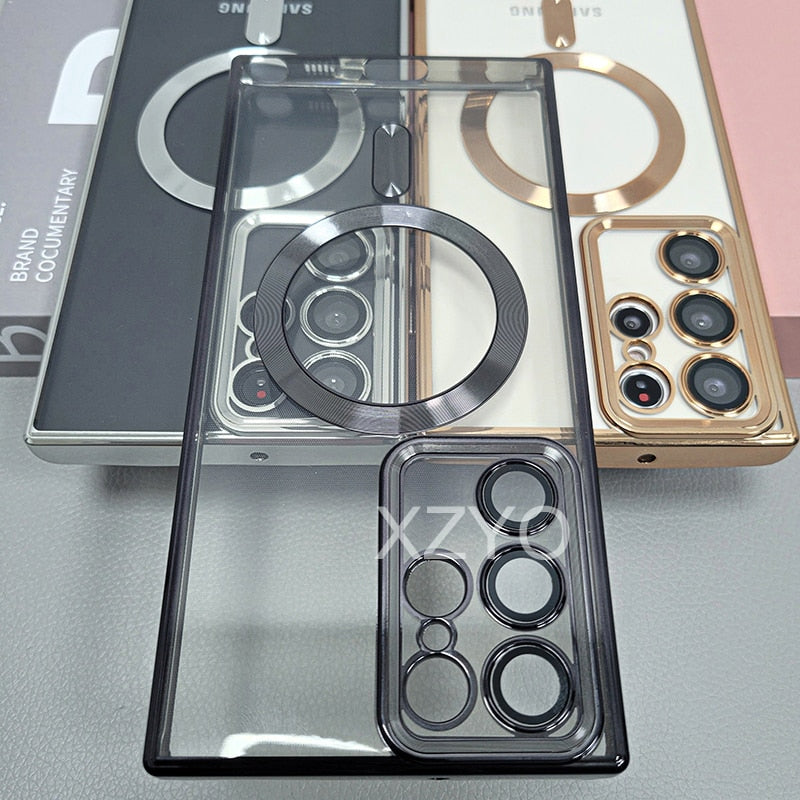 Transparent For MagSafe Magnetic Case For Samsung Galaxy