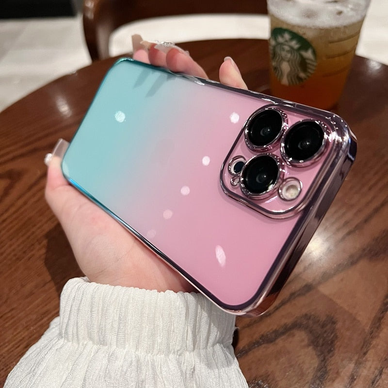 Luxury Gradient PC Plating Case for iPhone