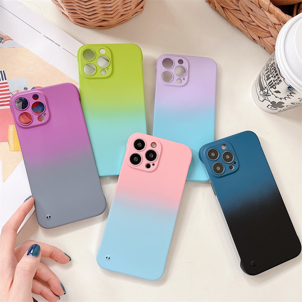 Gradient Ultra Thin Soft Silicone Case For iPhone