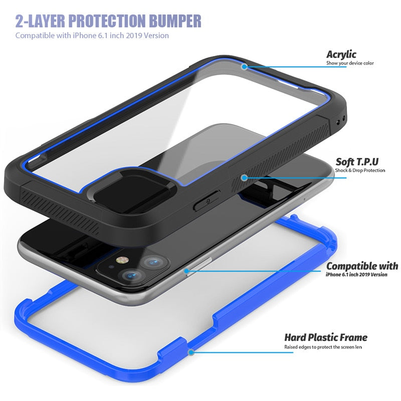 Shockproof Armour Transparent Phone Case For iPhone - Carbon Cases