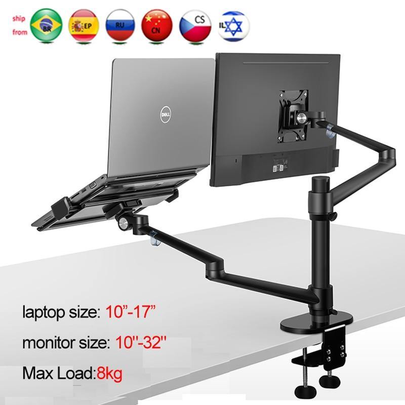 Aluminium Multifunction 10"-17" Ergonomics Desk Laptop Stand 32" Monitor Desktop Holder - Carbon Cases