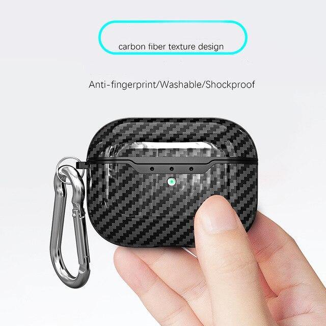 Wireless Charging Case Headphones Case Box Cover Carbon Fibre Texture Design Case For AirPods - Carbon Cases