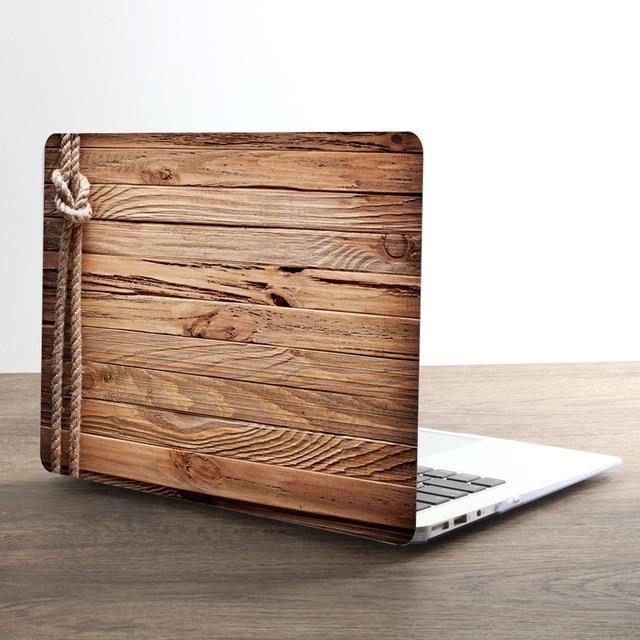 Classical Wood Grain PU Leather Top For MacBook - Touch Bar + Keyboard Cover - Carbon Cases