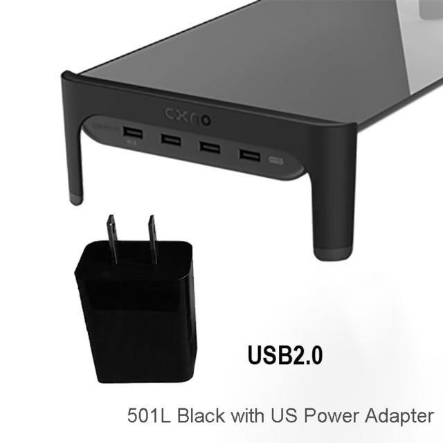 Desktop Monitor Notebook Laptop Stand with 4ports USB Hub Data Transmission and Fast Charger - Carbon Cases