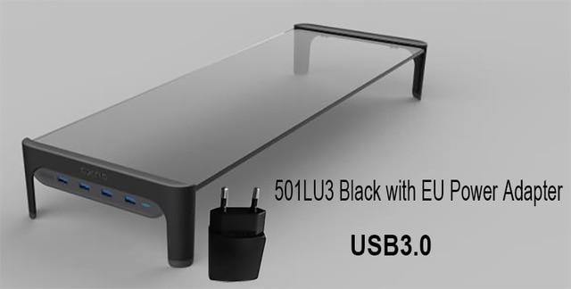 Desktop Monitor Notebook Laptop Stand with 4ports USB Hub Data Transmission and Fast Charger - Carbon Cases