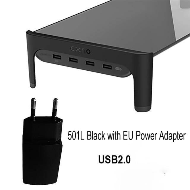 Desktop Monitor Notebook Laptop Stand with 4ports USB Hub Data Transmission and Fast Charger - Carbon Cases