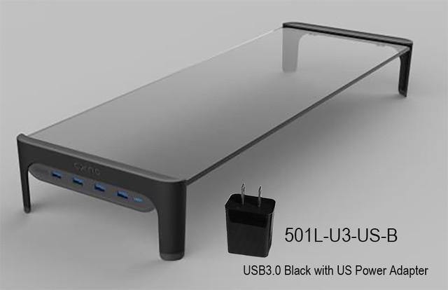 Desktop Monitor Notebook Laptop Stand with 4ports USB Hub Data Transmission and Fast Charger - Carbon Cases