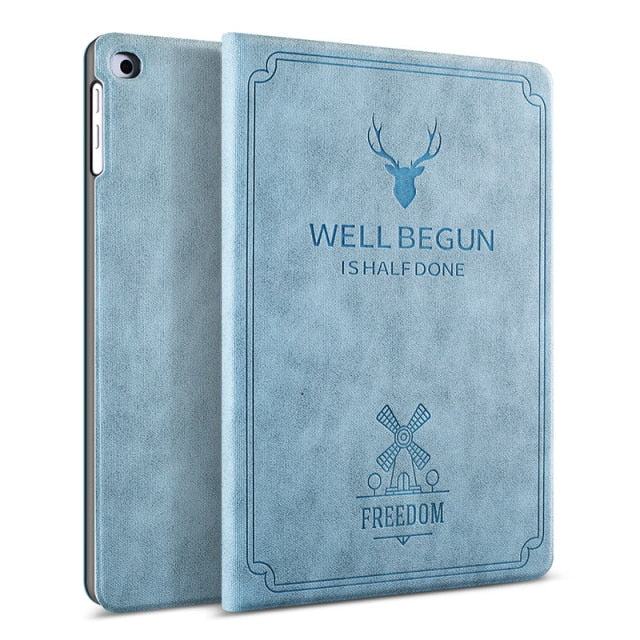 iPad Mini Case, GOLP Retro Deer Pattern PU Leather - Carbon Cases