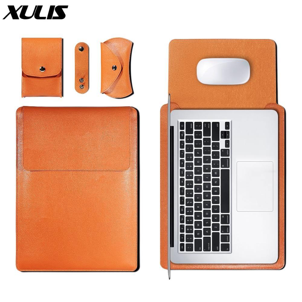 PU Leather Sleeve Bag Case For Macbook Air Pro 11 12 13 15 16 Cover - Carbon Cases