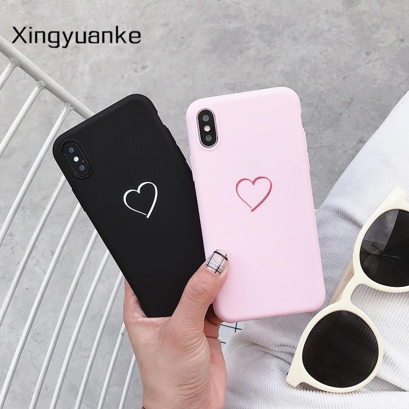 Cute Love Heart Silicone Cover For Samsung Galaxy - Carbon Cases